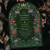 Zauberhafte Gothic Raven Floral Wedding Ach Einladung