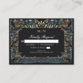 Zauberhafte Gothic Raven Floral Wedding RSVP Begleitkarte (Vorderseite)