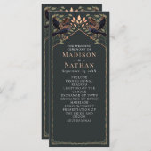 Zauberhafte Gothic Raven Floral Wedding Sage Green Programm (Vorne/Hinten)