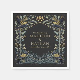 Zauberhafte Gothic Raven Floral Wedding Serviette