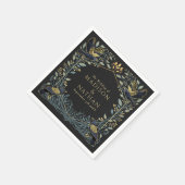 Zauberhafte Gothic Raven Floral Wedding Serviette (Ecke)