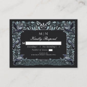 Zauberhafte gotische Raven Floral Wedding Silver U Begleitkarte (Vorderseite)