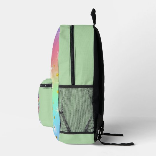 Zauberhafte, grüne Einhorntasche Druck Nähtasche Bedruckter Rucksack (Rechts)
