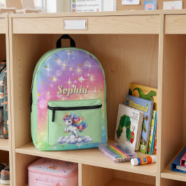 Zauberhafte, grüne Einhorntasche Druck Nähtasche Bedruckter Rucksack