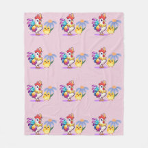 Zauberhafte Hahn-Baby-Mädchen-Fleece-Decke