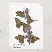 Zauberhafte handgemalte Monarchschmetterlinge Feiertagskarte (Vorne/Hinten)
