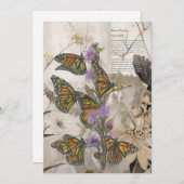 Zauberhafte handgemalte Monarchschmetterlinge Feiertagskarte (Vorne/Hinten)
