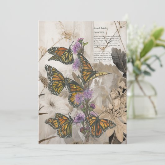 Zauberhafte handgemalte Monarchschmetterlinge Feiertagskarte (Stehend Vorderseite)