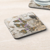 Zauberhafte handgemalte Monarchschmetterlinge Getränkeuntersetzer (Linke Seite)