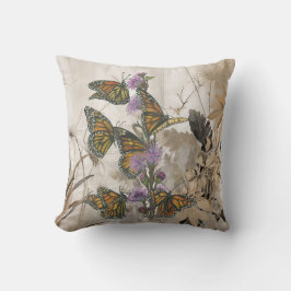 Zauberhafte handgemalte Monarchschmetterlinge Kissen