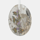 Zauberhafte handgemalte Monarchschmetterlinge Ornament Aus Glas (Vorderseite links)