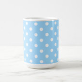 Zauberhafte hellblaue Farbe mit weißen Tupfen Kaffeetasse (Mittel)