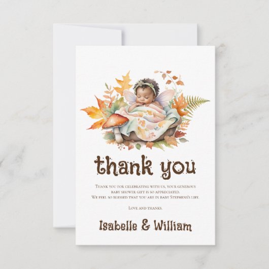 Zauberhafte Herbstdusche aus Woodland Dankeskarte (Vorderseite)