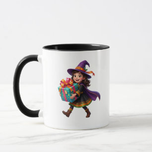 Zauberhafte Hexe liefert Geschenke Halloween-Fanta Tasse