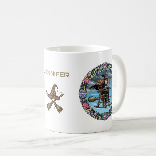 Zauberhafte Hexenpilotin Kaffeetasse (VorderseiteRechts)