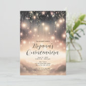 Zauberhafte Himmelsbaumglühenden Sterne & Wolken Q Einladung (Stehend Vorderseite)