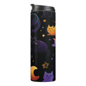 Zauberhafte Himmelskatze Muster mit Monden Thermosbecher (Nach rechts gedreht)