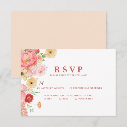 Zauberhafte Hochzeit der Wasserfarben RSVP Karte (Vorne/Hinten)