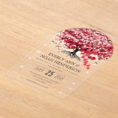 Zauberhafte Hochzeit des Roten Herzens Acryleinladungen (Ablage )