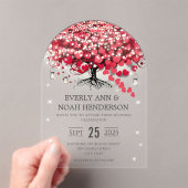 Zauberhafte Hochzeit des Roten Herzens Acryleinladungen (Insitu (Handheld))