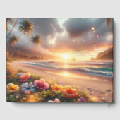 Zauberhafte Hochzeit des tropischen Hibiskus Beach Gästebuch (Rückseite)