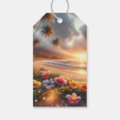 Zauberhafte Hochzeit des tropischen Hibiskus Beach Geschenkanhänger (Rückseite)