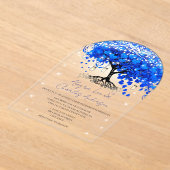 Zauberhafte Hochzeit mit blauen Herzmuskeln Acryleinladungen (Ablage )