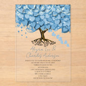 Zauberhafte Hochzeit mit blauen Herzmuskeln Acryleinladungen (Vorderseite)