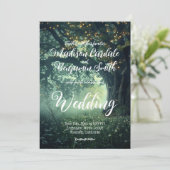 Zauberhafte Hochzeit von Waldeiche-Tree-Lichtern Einladung (Stehend Vorderseite)