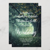 Zauberhafte Hochzeit von Waldeiche-Tree-Lichtern Einladung (Vorne/Hinten)