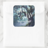 Zauberhafte Hochzeit von Waldeiche-Tree-Lichtern Quadratischer Aufkleber (Tasche)