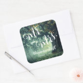 Zauberhafte Hochzeit von Waldeiche-Tree-Lichtern Quadratischer Aufkleber (Umschlag)