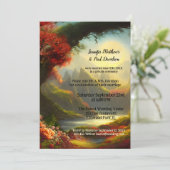 Zauberhafte Hochzeitsfeier für den Wald Einladung (Stehend Vorderseite)