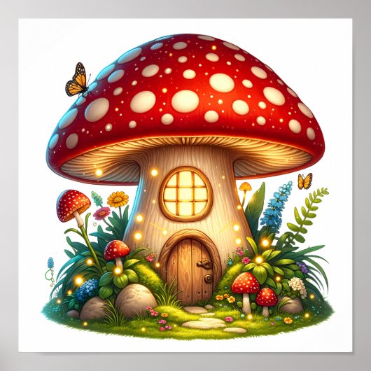 Zauberhafte Hütte des Mushroom House Poster (Vorne)