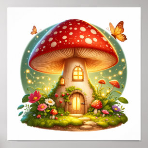 Zauberhafte Hütte Kids im Mushroom House Poster