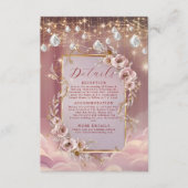 Zauberhafte Kristalle fallen Gold Akzente Hochzeit Begleitkarte (Vorderseite)