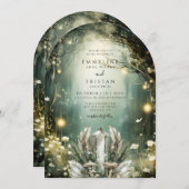 Zauberhafte Kristallwaldhochzeit Einladung (Vorne/Hinten)