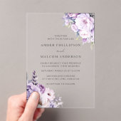 Zauberhafte Lavender Haze Blumenhochzeit Acryleinladungen (Insitu (Handheld))