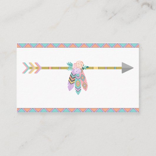 Zauberhafte Lila Einhorn Boho Diaper Raffle Ticket Begleitkarte (Rückseite)