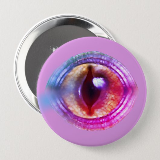 Zauberhafte Lila Fantasieaugen Button (Vorne & Hinten)
