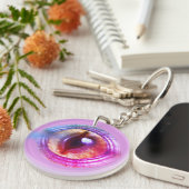 Zauberhafte Lila Fantasieaugen Schlüsselanhänger (Vorderseite rechts)