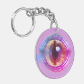 Zauberhafte Lila Fantasieaugen Schlüsselanhänger (Vorderseite links)
