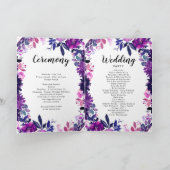 Zauberhafte Lila Hexagon-Hochzeitsfeier Programm (Innenseite)