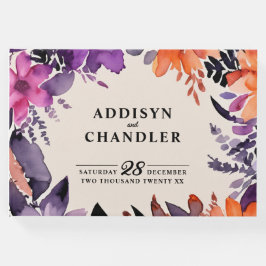 Zauberhafte Lila Hochzeit + Orangefarbenes Hallowe Gästebuch