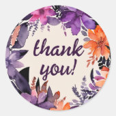 Zauberhafte Lila Hochzeit + Orangefarbenes Hallowe Runder Aufkleber (Vorderseite)