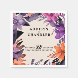 Zauberhafte Lila Hochzeit + Orangefarbenes Hallowe Serviette