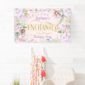 Zauberhafte, lila Rosa Blume Party Hintergrund Banner (Insitu)