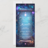 Zauberhafte Lila verzauberte Forest Scroll Babydus Einladung (Vorderseite)