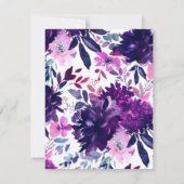 Zauberhafte Lila Violettfüßer Hochzeit Einladung (Rückseite)