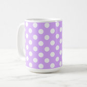 Zauberhafte Lilac- und große weiße Polka-Punkte Kaffeetasse (Vorderseite Links)